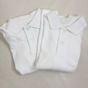Cat & Jack Set of 2 NWT White Long Sleeve Polo Shirts Size 6/7